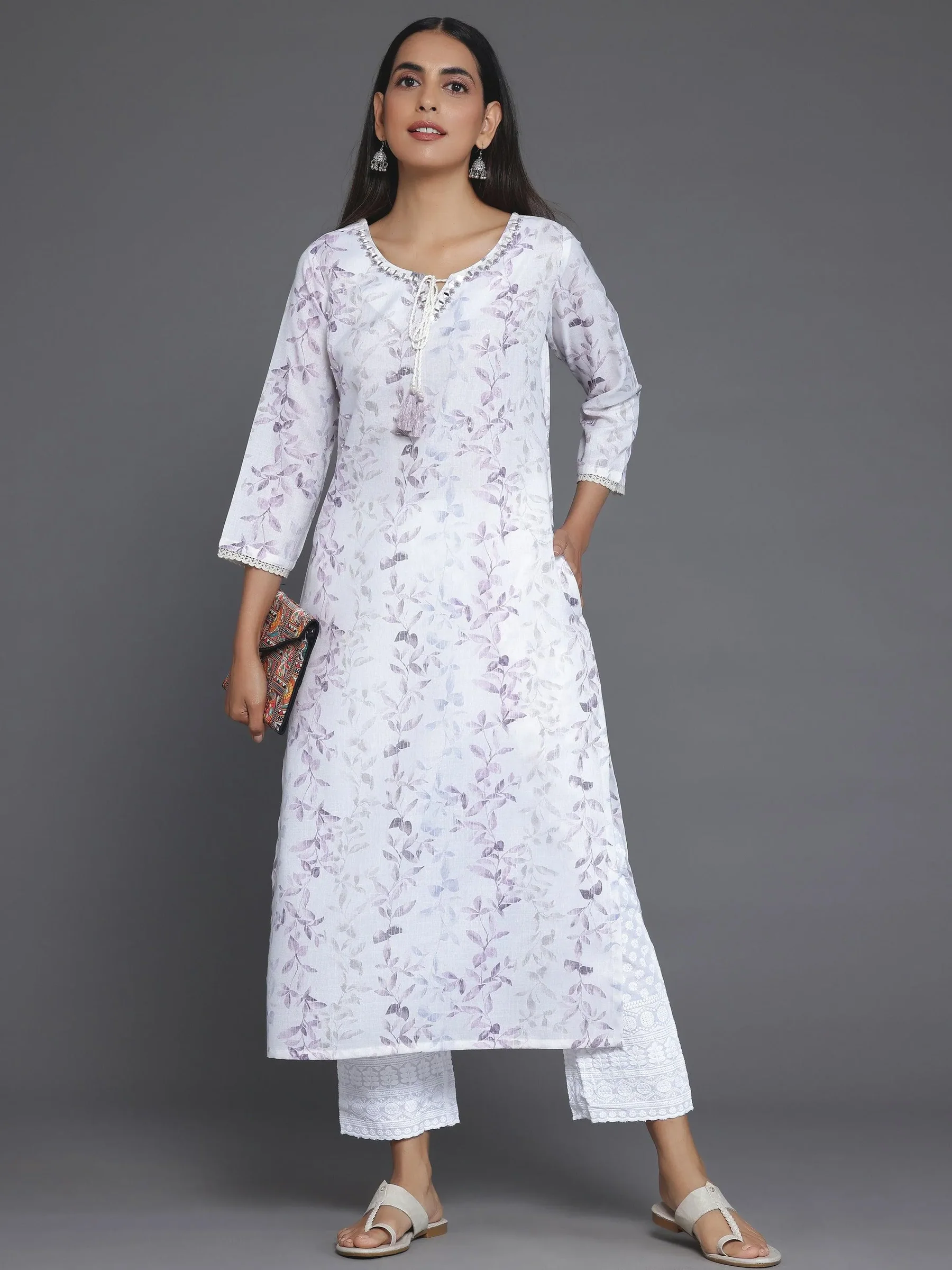 37128_5-1.webp Off White Printed Cotton Straight Kurta - Image 1